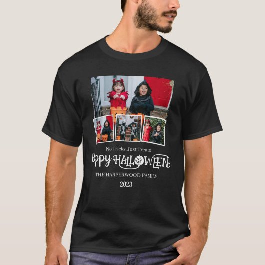 ブカボチャのジャックoランタンハロウィンフォトコラージュ tシャツ (正面)