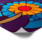 ブカラフルライトサイケデリックレディプリント ポスター (角)