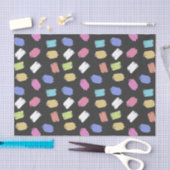 ブカラフルラシ線（黒） 薄葉紙 (クラフト)