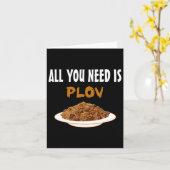 ブカリアおもしろいンウズベク料理 – Plov Lover Bbq Tee Gi カード (黄色い花)