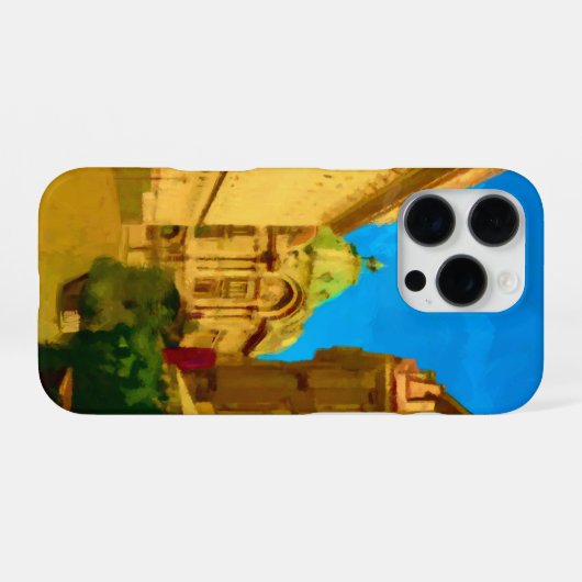 ブカレストシティデジタ絵を描ル iPhoneケース (裏面横)