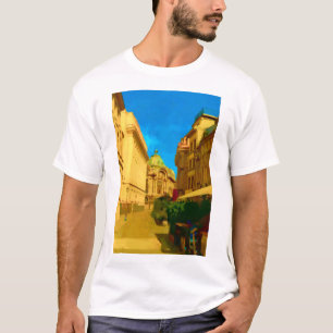 ブカレストパラセスデジタ絵を描ルのアートプリント Tシャツ