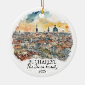 ブカレストパーソナライズされたオーナメント、ルーマニアオーナメント セラミックオーナメント (正面)