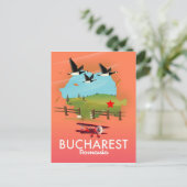 ブカレストルーマニアのバケーションマップ ポストカード (スタンド正面)