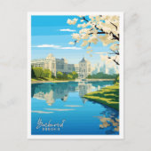 ブカレストルーマニアアートヴィンテージ旅行イラストレーション ポストカード (正面)