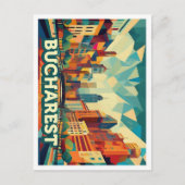 ブカレストルーマニア旅行芸術的カラフル ポストカード (正面)