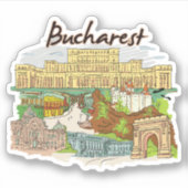ブカレストロン国旗 シール (正面)