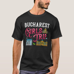 ブカレスト・ルーマニアの都市スカイラインマップ旅行 Tシャツ