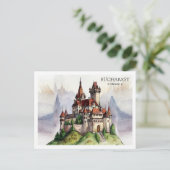 ブカレスト・ルーマニア | オールドタウンウォーターカラーアート シーズンポストカード (スタンド正面)