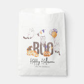 ブカワイイ子のハッピーハローウィン猫幽霊たちカボチャ フェイバーバッグ (正面)