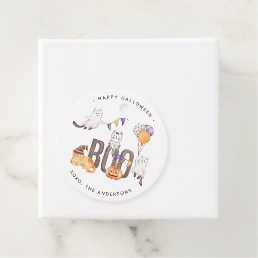 ブカワイイ子ネコ幽霊たちカボチャハッピーハローウィン フェイバータグ (インサイチュ)