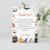 ブカワイイ幽霊ハローウィンパーティカボチャ サンキューカード (スタンド正面)