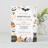 ブカワイイ幽霊ハローウィンパーティカボチャ 招待状 (スタンド正面)