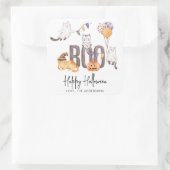 ブカワイキッドハッピーハローウィン猫猫好き スクエアシール (バッグ)