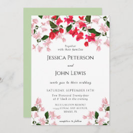 ブガインビラカラフルフラワー結婚式招待状 招待状