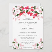 ブガインビラカラフルフラワー結婚式招待状 招待状 (正面)