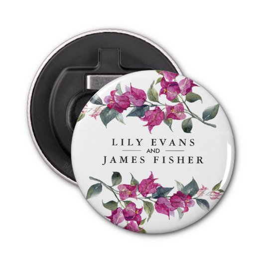 ブガインビラ地中海の結婚式の引き出物シール 栓抜き (正面)