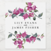 ブガエ地中海のンビリア結婚式の引き出物 ワインラベル (シングルラベル)