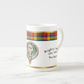 ブキャナンクランバッジタータンチェック&モットー ボーンチャイナマグカップ (正面右)