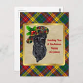 ブキャナンクランバッジ&タータンチェッククリスマス ポストカード (正面/裏面)