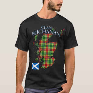 ブキャナンスコティッシュクランタータンチェックスコットランド Tシャツ