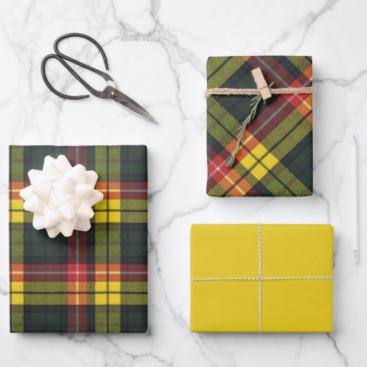 ブキャナンスコティッシュクランタータンチェック ラッピングペーパーシート (正面)