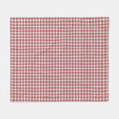 ブキャナンタータンチェックレッドホワイトプレイド フリースブランケット (正面(横))