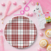 ブキャナンタータンチェックレッドホワイトプレイド ペーパープレート (パーティー)