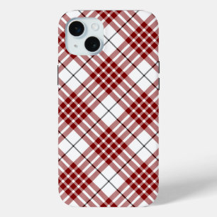 ブキャナンタータンチェックレッドホワイトプレイド iPhone 15 MINIケース