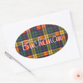 ブキャナンファミリー氏プリドスコティッシュキルトタータンチェック 楕円形シール (封筒)
