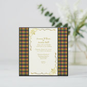 ブキャナンモダンタータンチェック結婚式招待状 招待状 (スタンド正面)