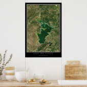 ブキャナン湖テキサス州衛星ポスターマップ ポスター (キッチン)