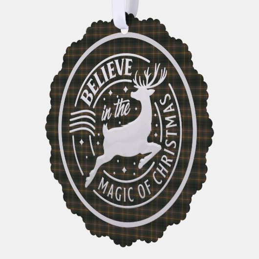 ブキャナン狩りスコティモダンッシュタータンチェッククリスマス オーナメントカード (左)