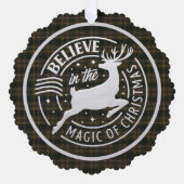 ブキャナン狩りスコティモダンッシュタータンチェッククリスマス オーナメントカード (正面)