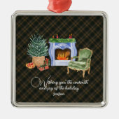 ブキャナン狩りモダンオリジナルスコットランドタータンチェック メタルオーナメント (正面)