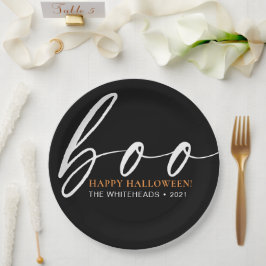 ブキュートハッピーハローウィンブラック ペーパープレート