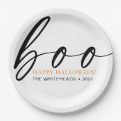 ブキュートハッピーハローウィンホワイト ペーパープレート (正面)