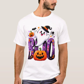 ブキュート幽霊ハロウィーンデザイン Tシャツ