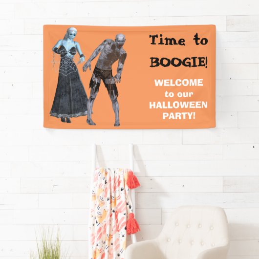 ブギウギのゾンビの魔法使いのハローウィンパーティ 横断幕 (インサイチュ)