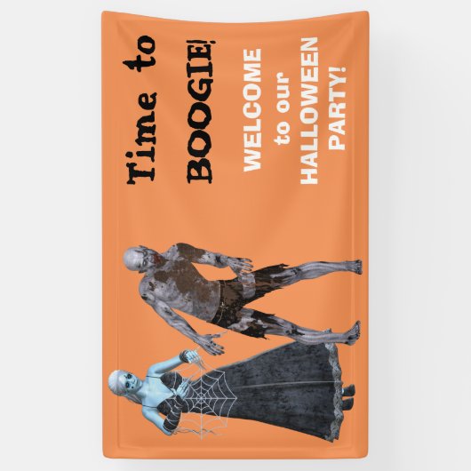 ブギウギのゾンビの魔法使いのハローウィンパーティ 横断幕 (縦)