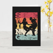 ブギウギースイング踊りレトロカラーヴィンテージ カード (黄色い花)