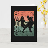 ブギーウギースイング踊りレトロカラーズヴィンテージ カード (黄色い花)