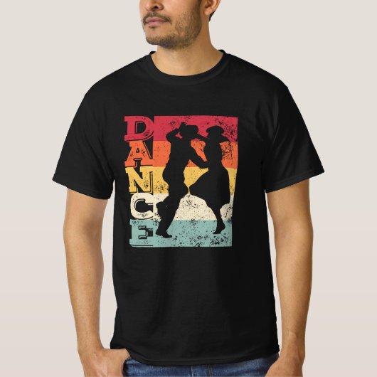 ブギーウギースイング踊りレトロカラーズヴィンテージ Tシャツ (正面)