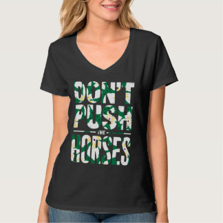 ブギーデザインの水彩花柄が可愛い "Don't Push the Horses" デザイン Tシャツ