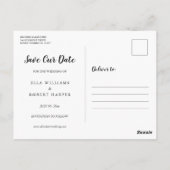 ブギーバンジョー紐ライトボヘミアン写真付きSave the Date ポストカード (裏面)