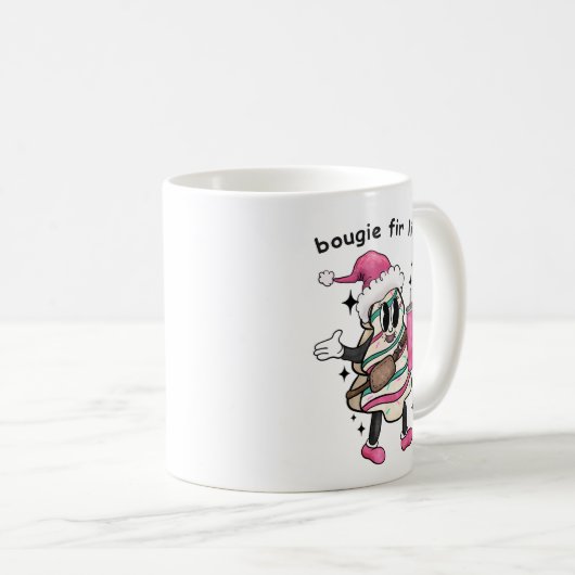 ブギーファイアライフ、ブージークリスマスツリー、クリスマスギフト コーヒーマグカップ (正面右)