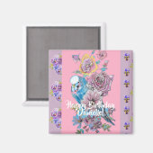 ブギー水カラーフローラレディース誕生日マグネット マグネット (正面/裏面)