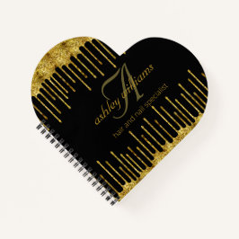 ブギー金ゴールドグリッターサロンハート ノートブック