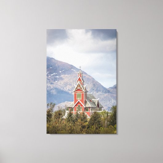 ブクスネス教会ロフォテンノルウェー キャンバスプリント (正面)