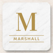 ブクラシックラスファミパーソナライズされたリーモノグラムイニシャル コースター (正面)